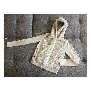 Armani exchange - cream color zip-up - faux shearling front - EUC